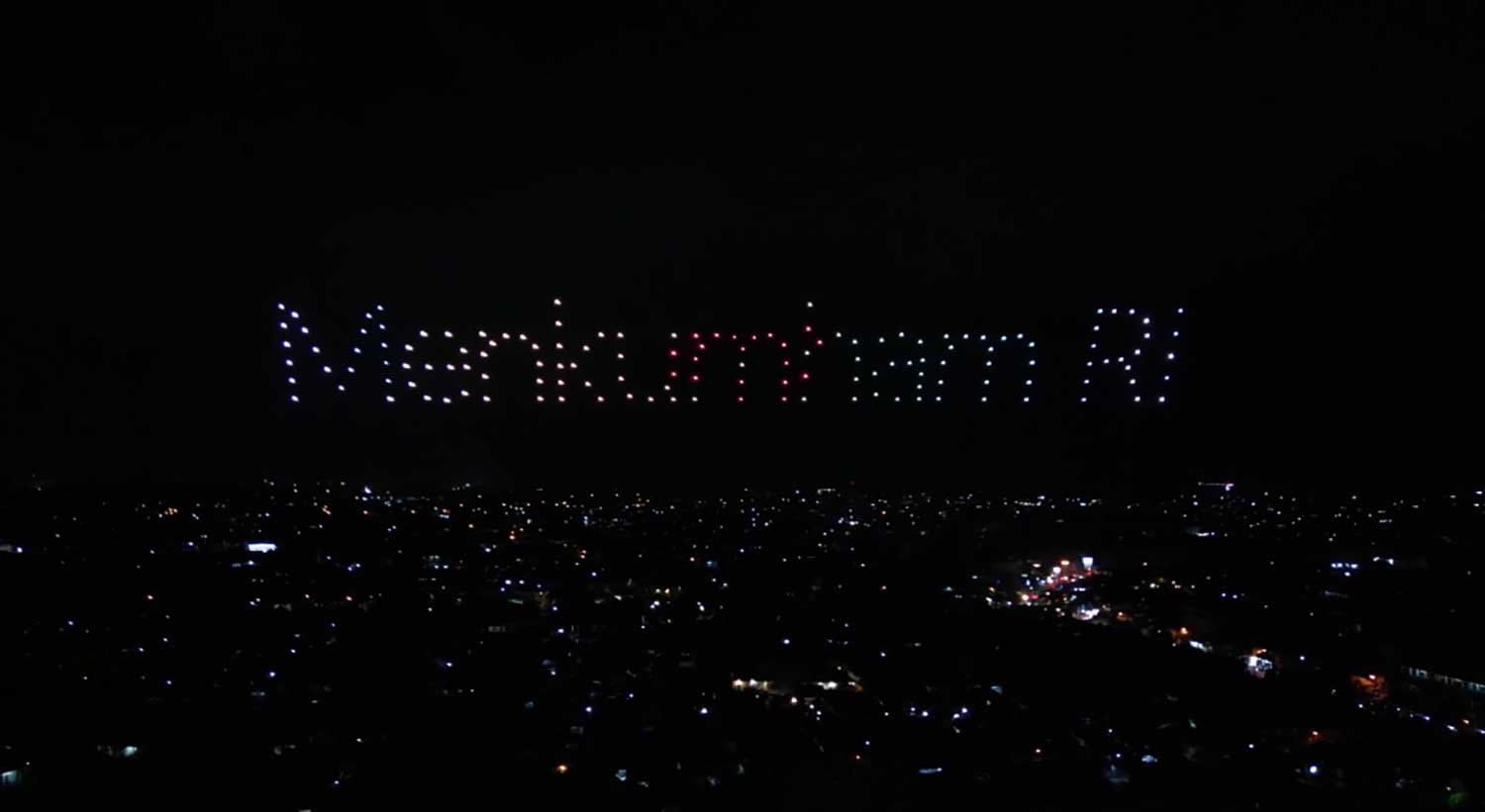 Drone Show Event &quot;Festival Kekayaan Intelektual Tahun 2024, Kemenkumham RI&quot; di Art Center, Bali pada 7 September 2024